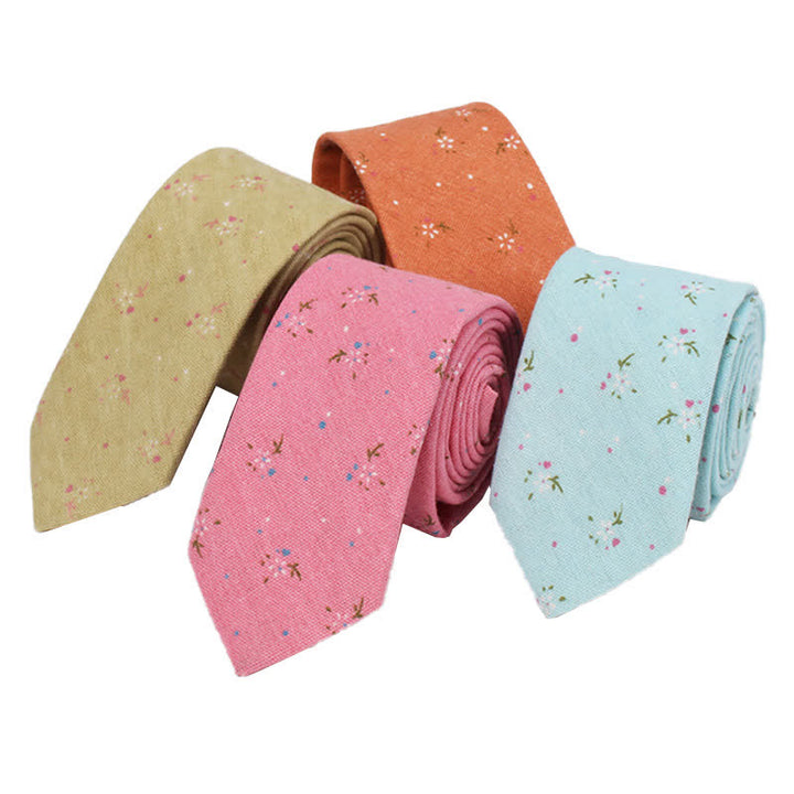 Cravatta sottile elegante floreale da uomo