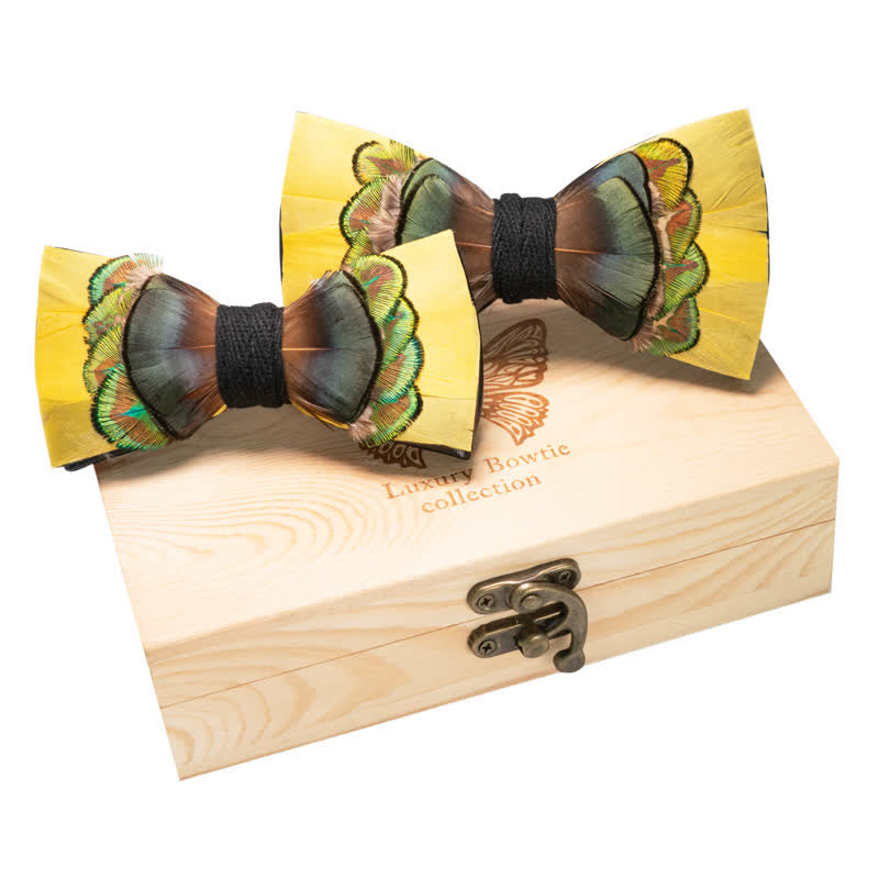 Set di 2 papillon luminosi genitori-figli gialli e verdi - Giallo e verde - image 0