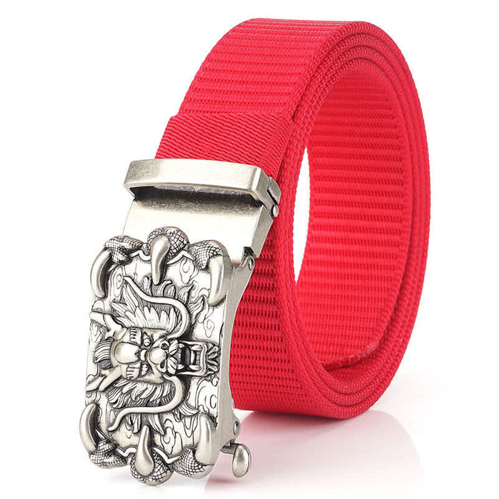 Cintura in nylon con decorazione drago casual da uomo
