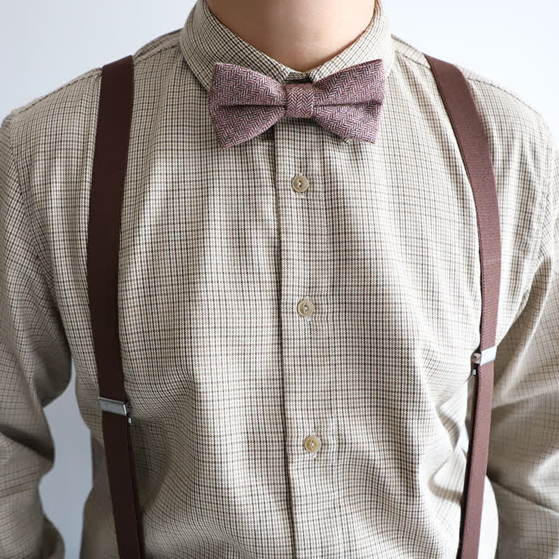 Papillon semplice in misto lana tweed da uomo