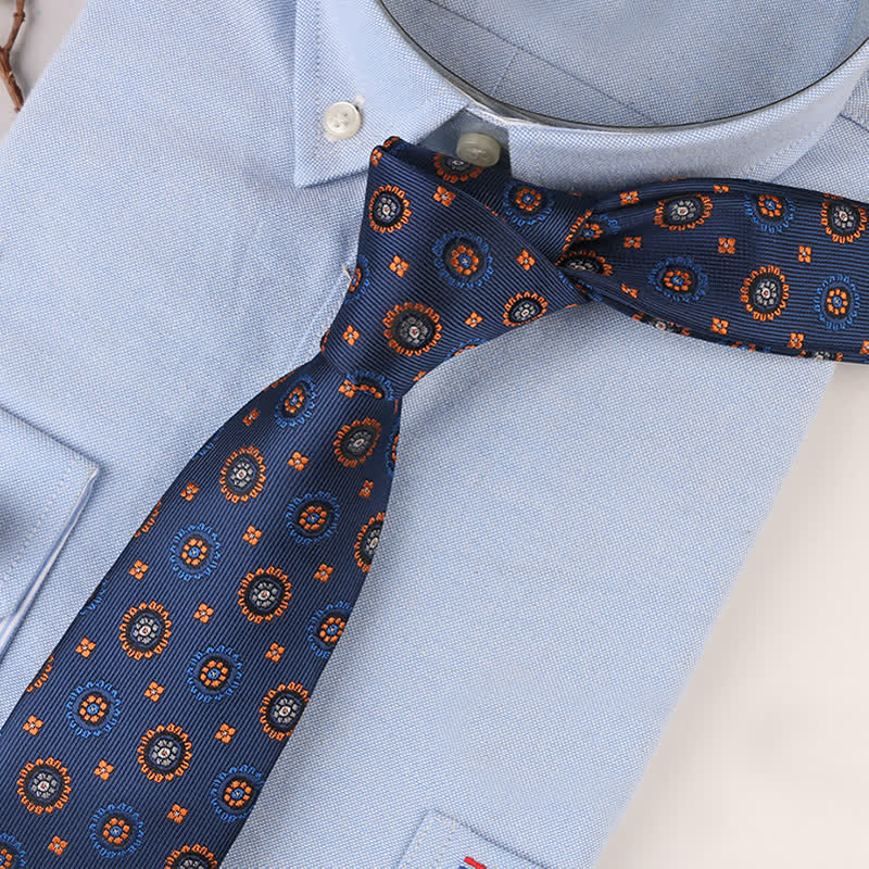 Cravatta da uomo con motivi floreali geometrici vintage
