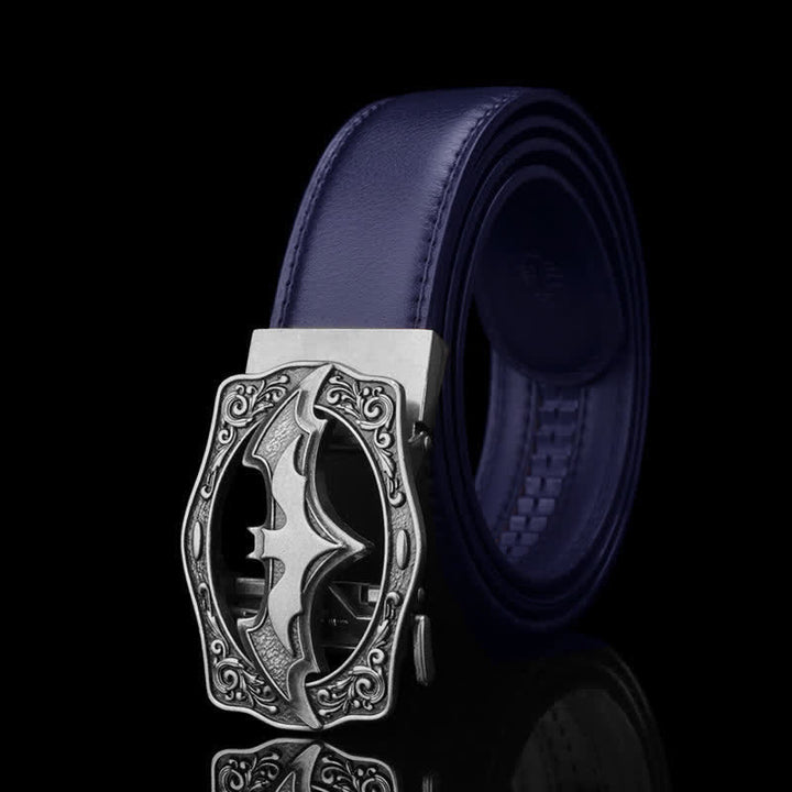 Cintura in pelle con fibbia Bat Hollow da uomo