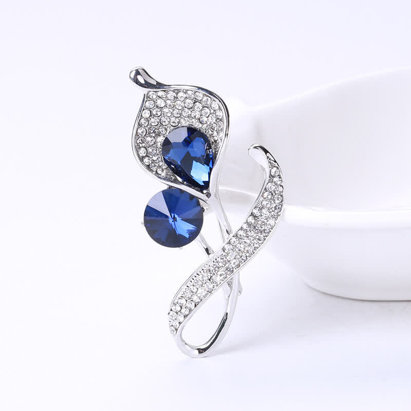 Spilla floreale blu lucida da donna