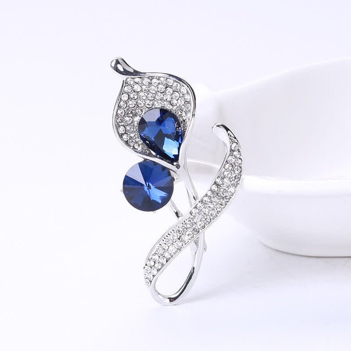 Spilla floreale blu lucida da donna