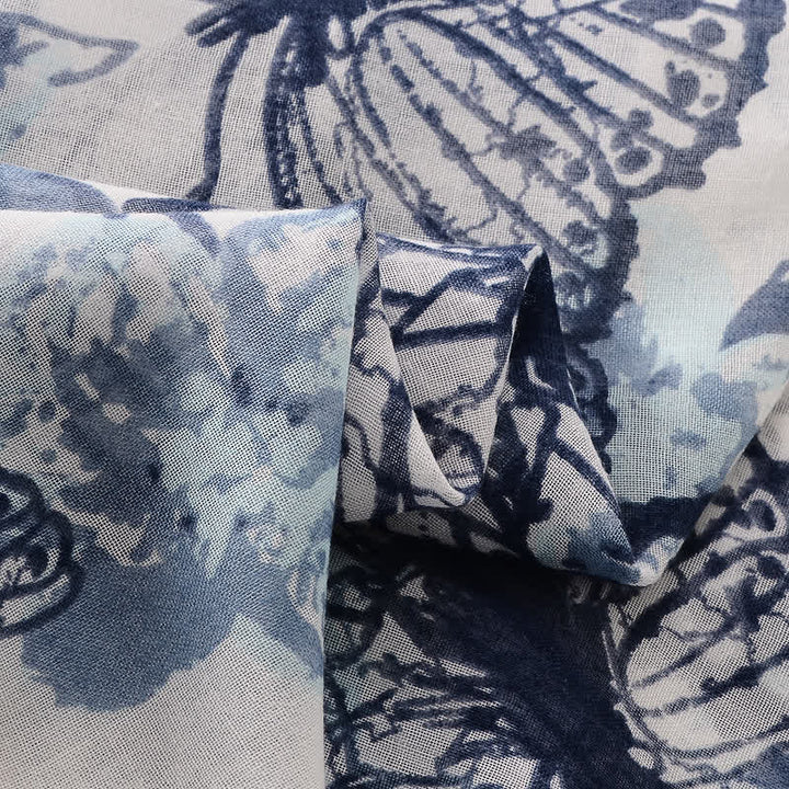 Sciarpa sottile con nappe floreali a farfalla da donna