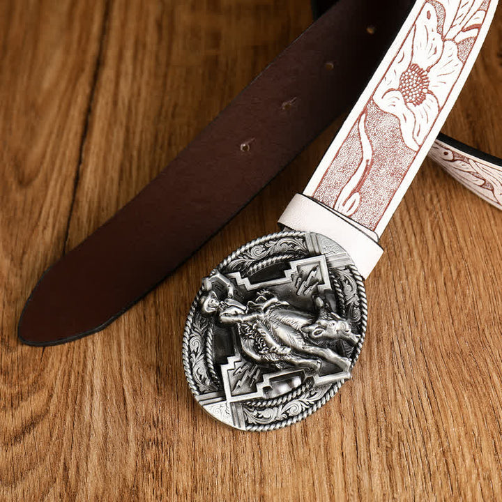 Cintura in pelle di toro da equitazione dominante da uomo