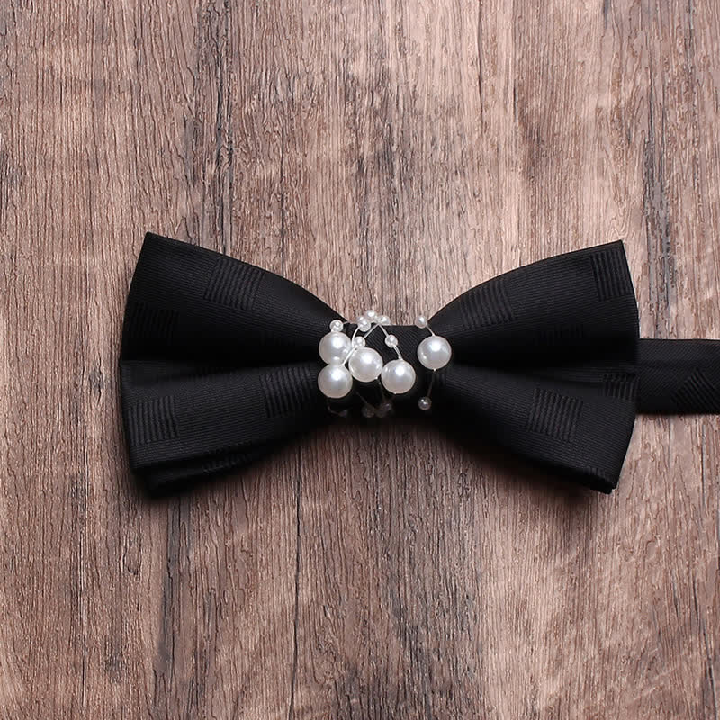 Papillon da uomo con perle nere