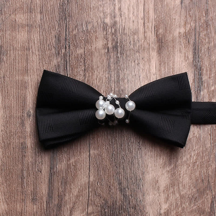 Papillon da uomo con perle nere