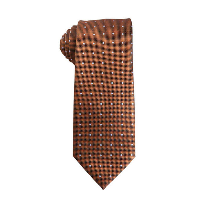 Cravatta da uomo con micro motivi della serie arancione-rosso - Pois - image 4