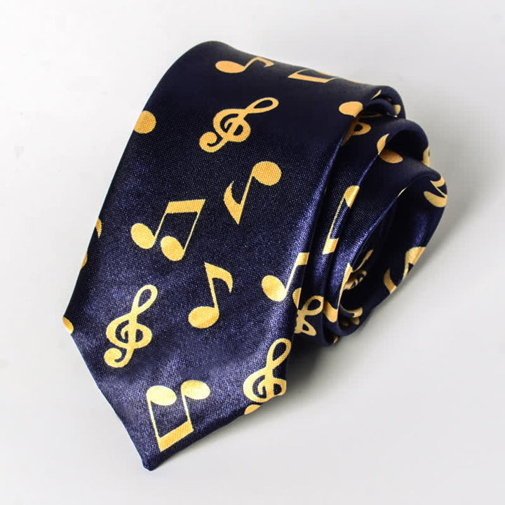 Cravatta da uomo con nota musicale per pianoforte - Nota blu e gialla - image 11