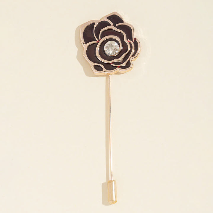 Spilla da donna con fiore di rosa nera