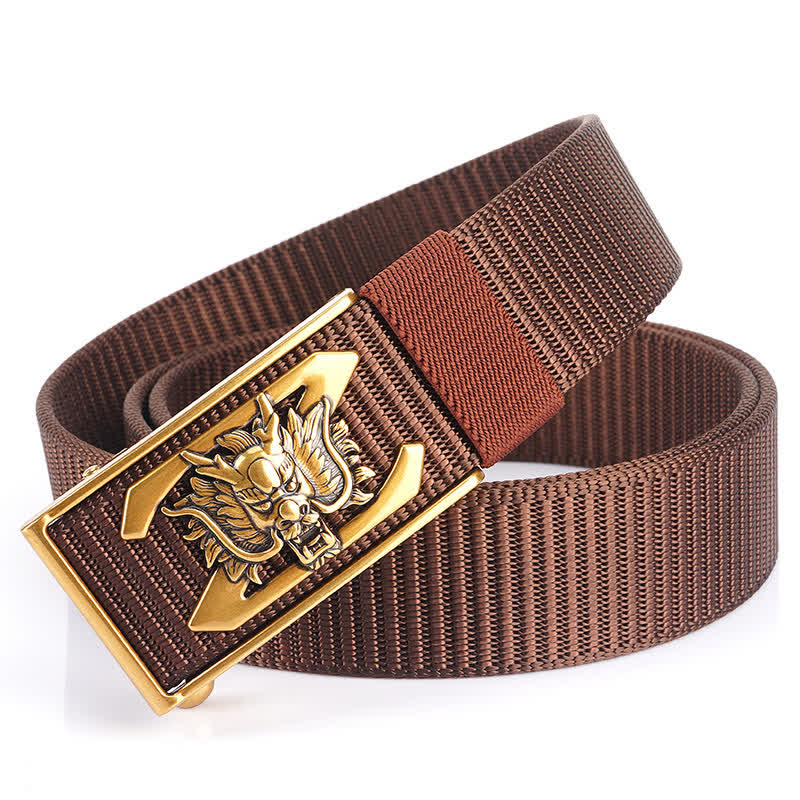 Cintura in nylon con lettera Z Mighty Dragon da uomo - Marrone / Oro - 48" - image 13