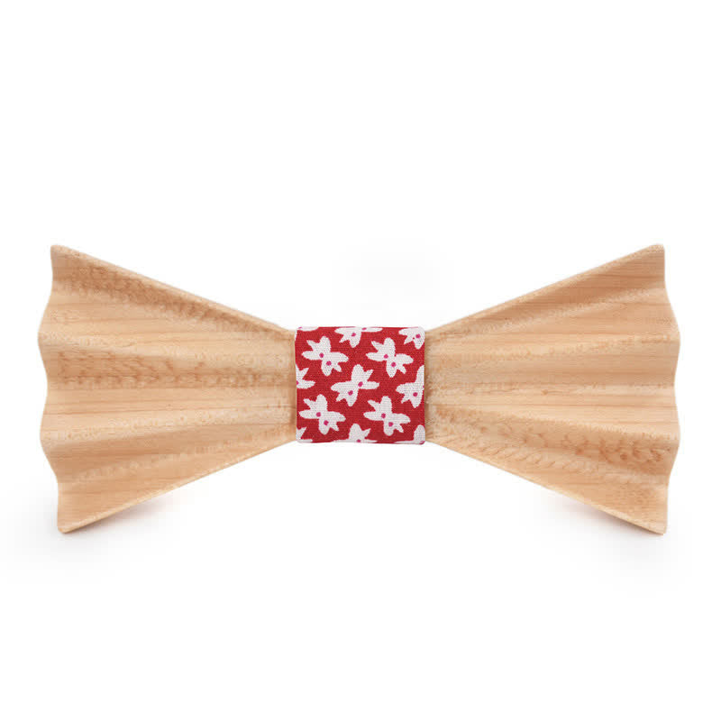 Papillon in legno piegato stereo 3D Burlywood da uomo - Rosso - image 2