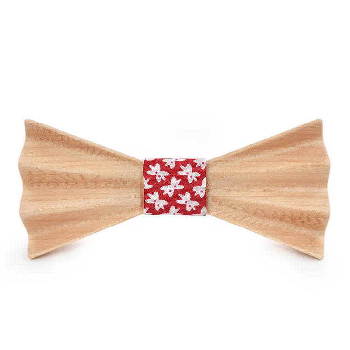 Papillon in legno piegato stereo 3D Burlywood da uomo - Rosso - image 2