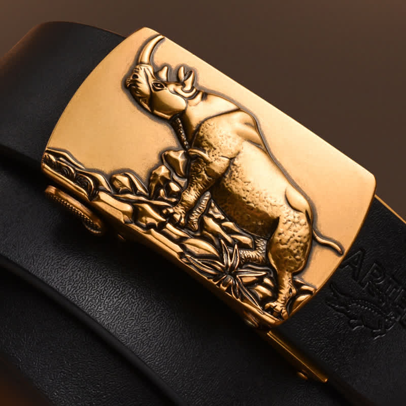Cintura in pelle con fibbia automatica da uomo in piedi Rhino Business