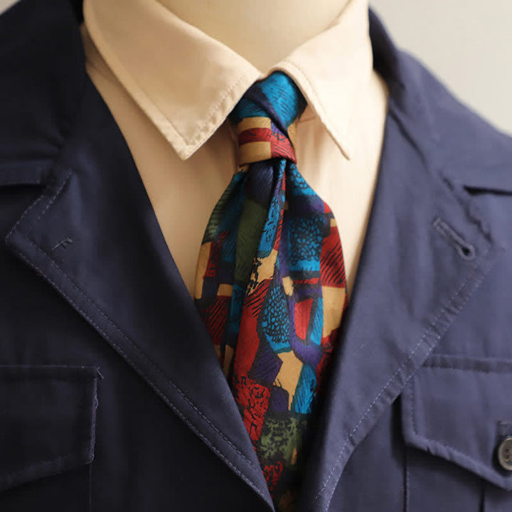 Cravatta da uomo con pittura astratta classica