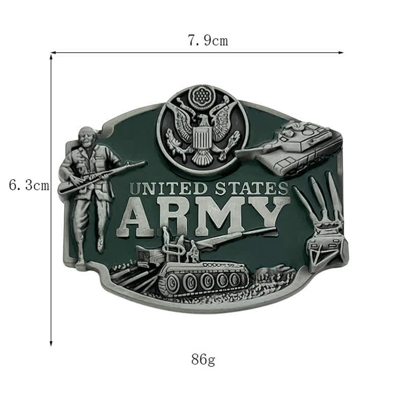 Cintura in pelle fai da te da uomo con fibbia da carro armato dell'esercito degli Stati Uniti