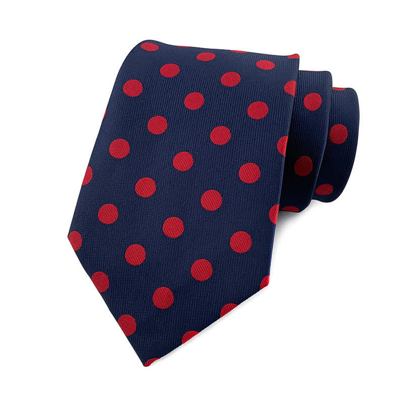 Cravatta a pois da uomo - Punti medi - Blu marino e rosso - image 25