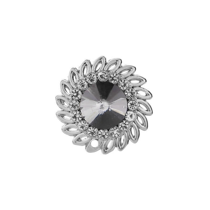 Spilla di cristallo con fiore reale da uomo - Grigio - image 7