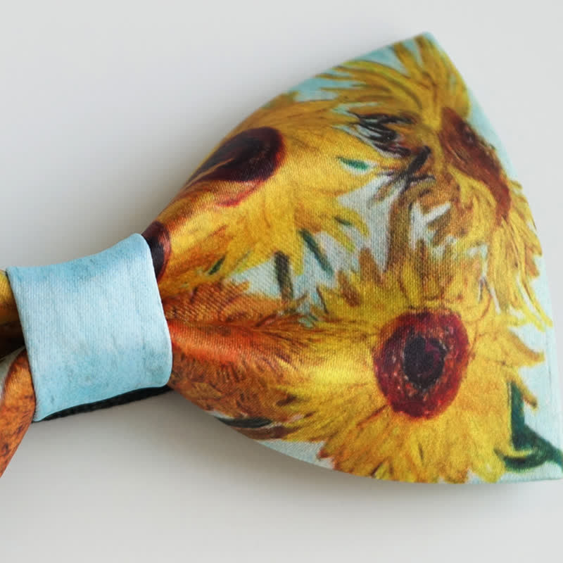 Papillon con vaso di girasoli dipinto da uomo