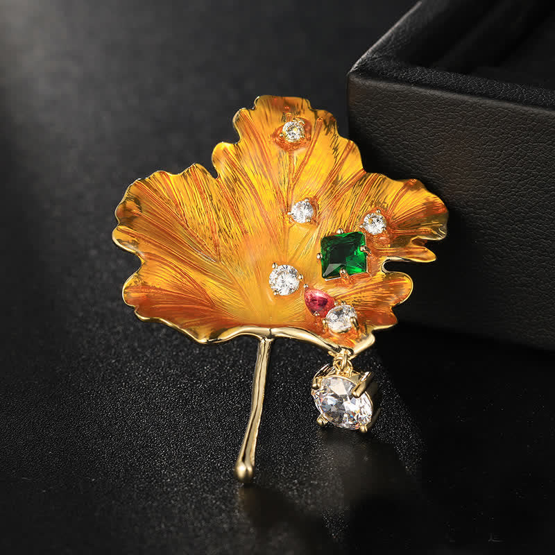 Spilla da donna con foglia d'acero in oro - Oro - image 0