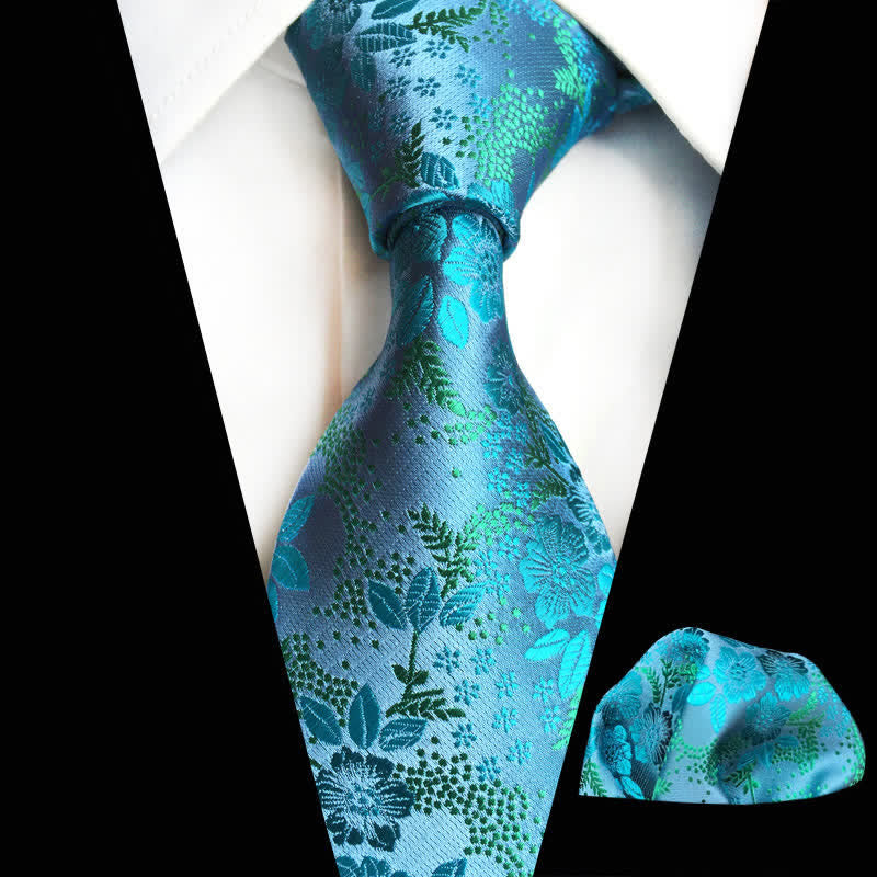Set di 2 cravatte floreali con fiori di prugna da uomo