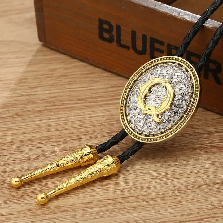 Accessorio per camicia da cowboy occidentale, alfabeto dalla A alla Z, cravatta Bolo - Q - image 20