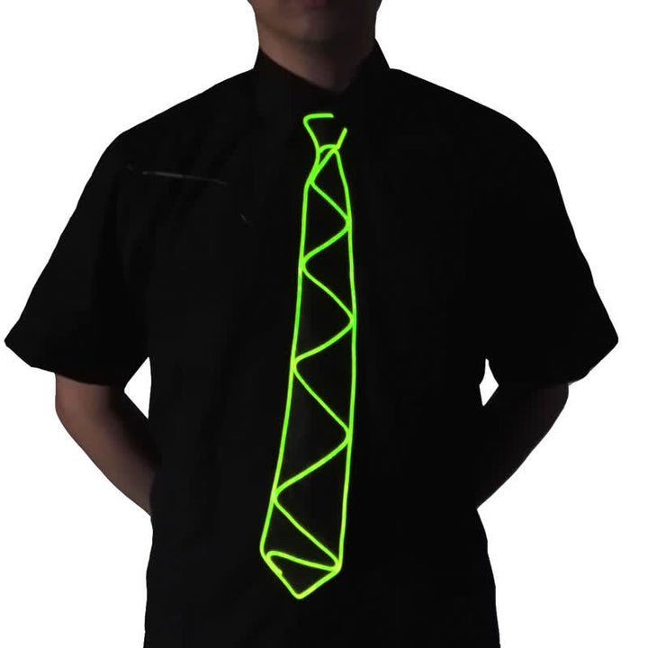 Cravatta luminosa con striscia LED al neon - Verde fluorescente - image 7