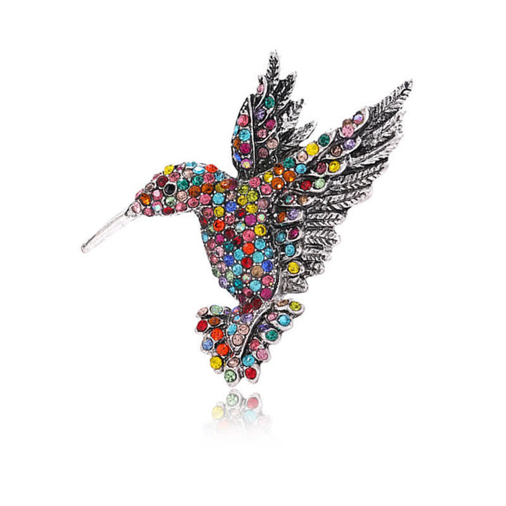 Spilla con strass a forma di colibrì da donna