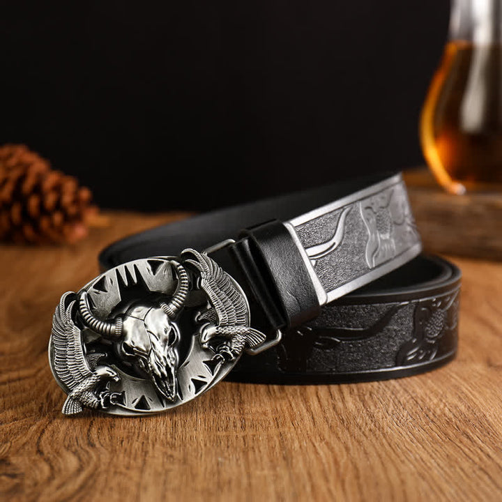Cintura in pelle vintage Bull &amp; Dual Eagles da uomo