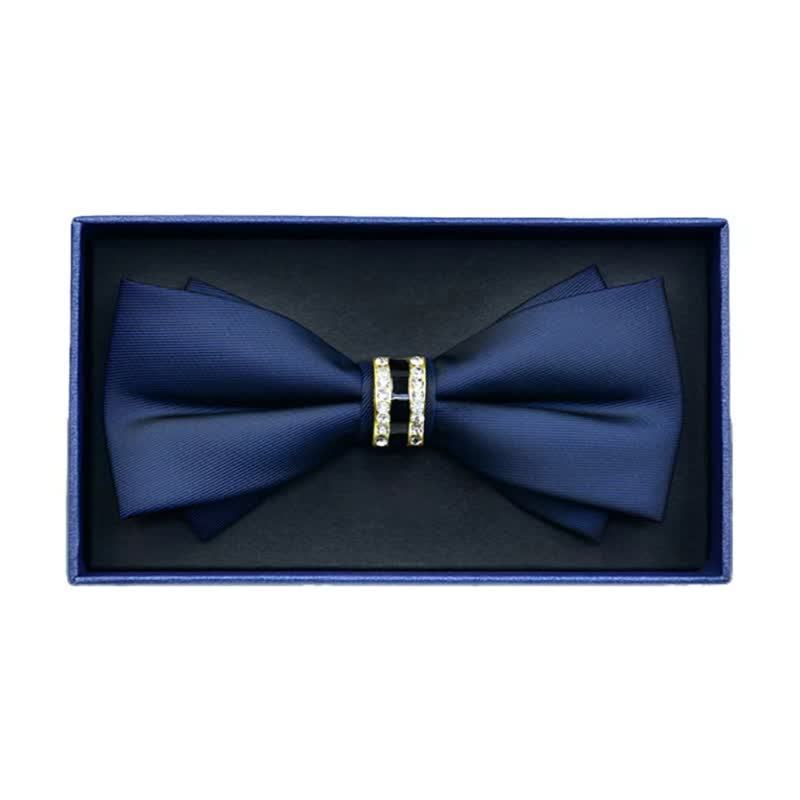 Papillon da uomo in metallo opaco con strass