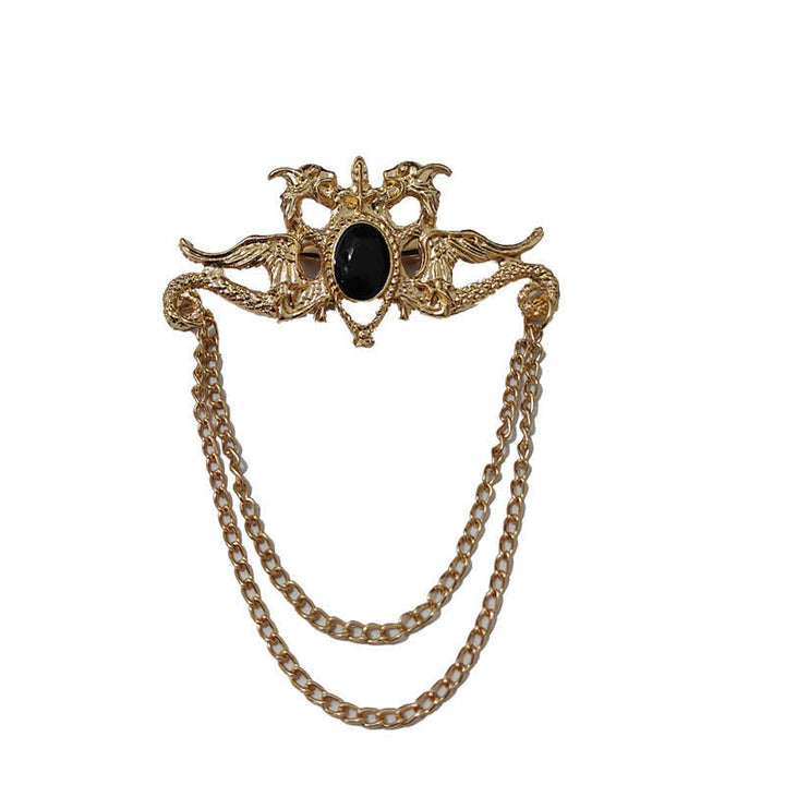 Spilla con nappa di cristallo drago vintage da uomo
