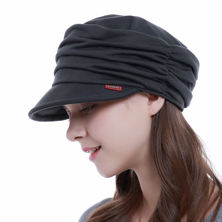 Cappello da baseball plissettato con tesa morbida da donna