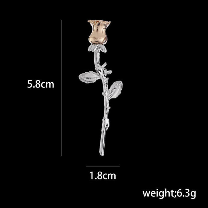 Spilla a forma di stelo di rosa affascinante da uomo - image 4