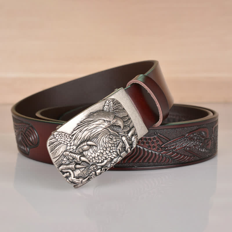 Cintura in pelle con chiusura automatica Mighty Eagle Sharp Claw da uomo