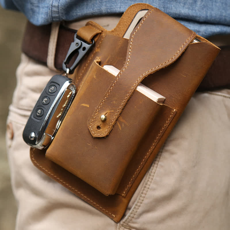 Borsa a tracolla in pelle Crazy Horse minimalista per telefono - image 21