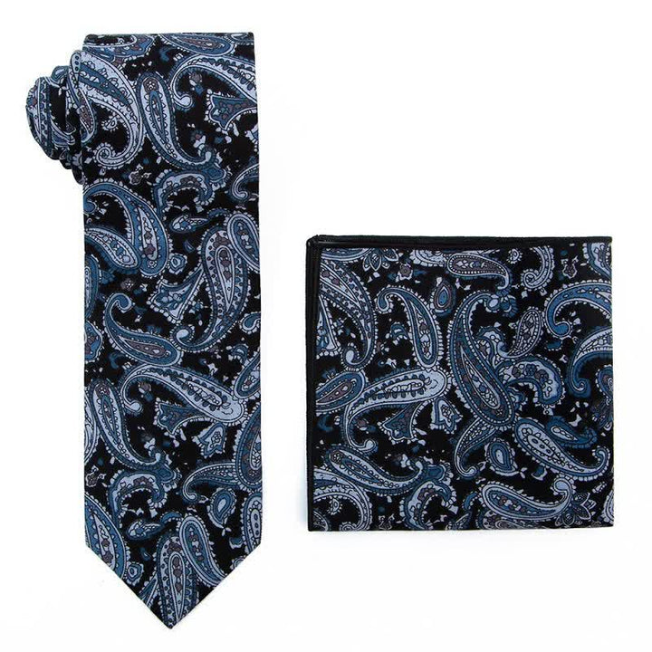 Set di 2 cravatte esotiche Paisley da uomo - Blu - image 12