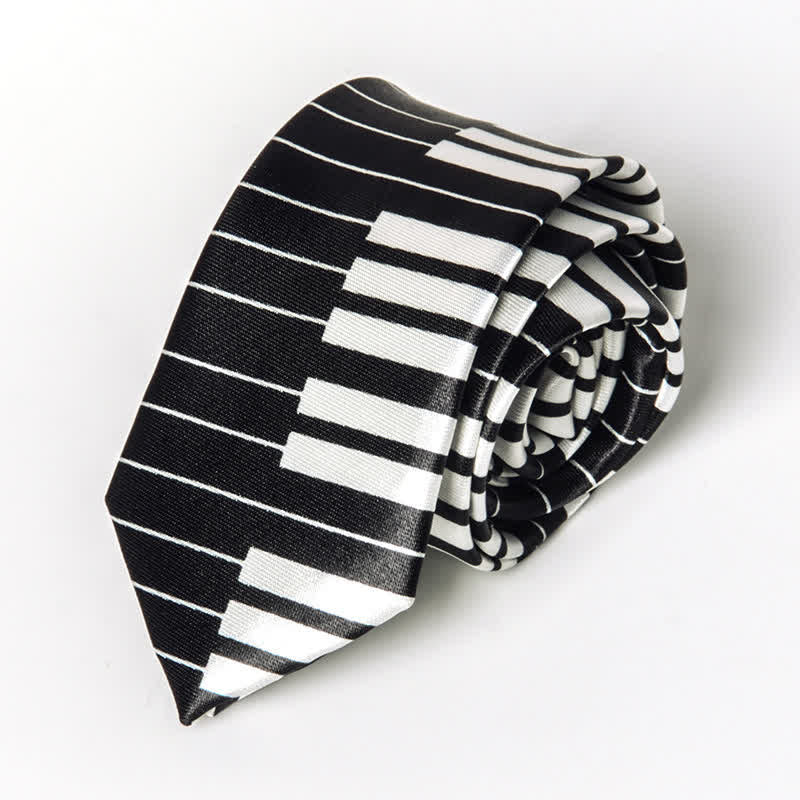 Cravatta da uomo con nota musicale per pianoforte - Pianoforte nero - image 18
