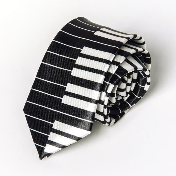 Cravatta da uomo con nota musicale per pianoforte - Pianoforte nero - image 18