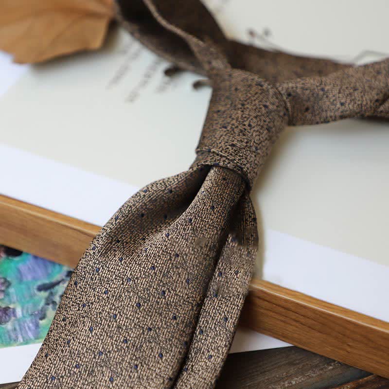 Cravatta da uomo con motivo Paisley a righe della serie Coffee Colors