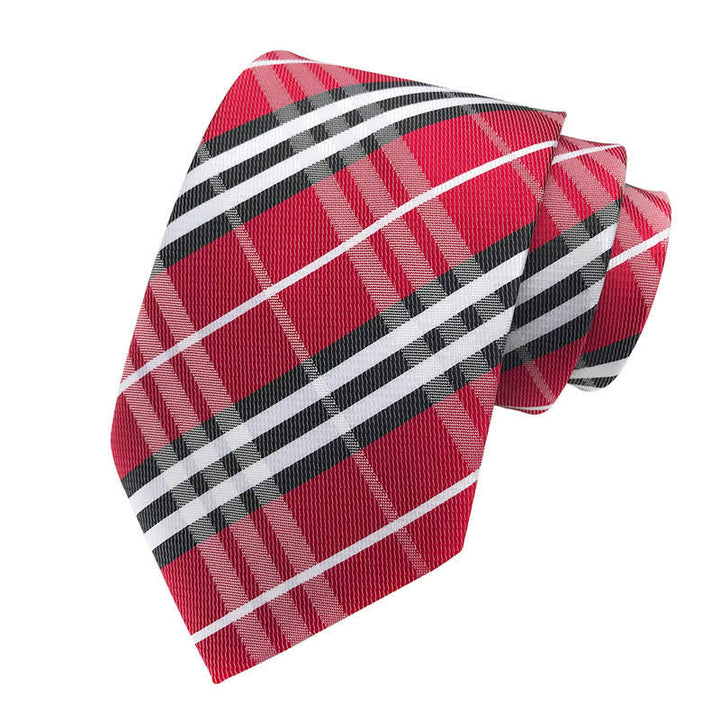 Cravatta scozzese a quadri da uomo - Rosso - image 4