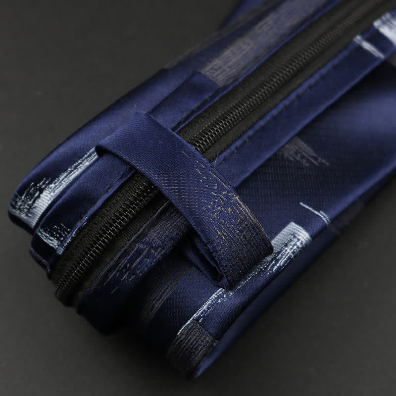Cravatta Horizon con cerniera blu-grigio da uomo
