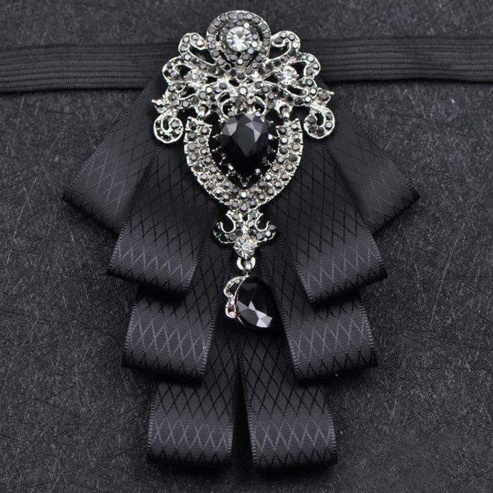 Set di 3 papillon con strass neri a quadri