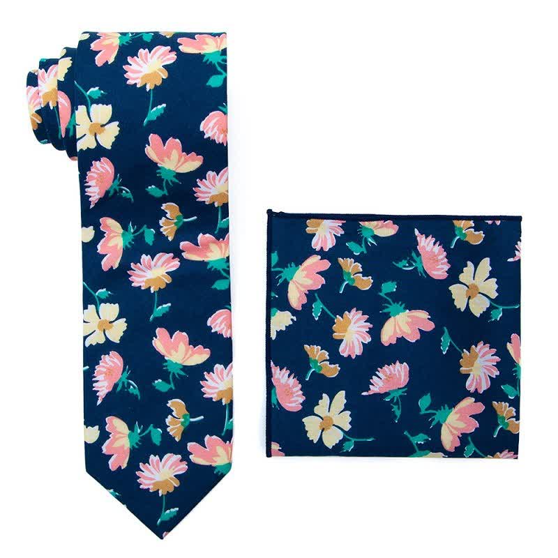 Set di 2 cravatte floreali da uomo con motivo letterario
