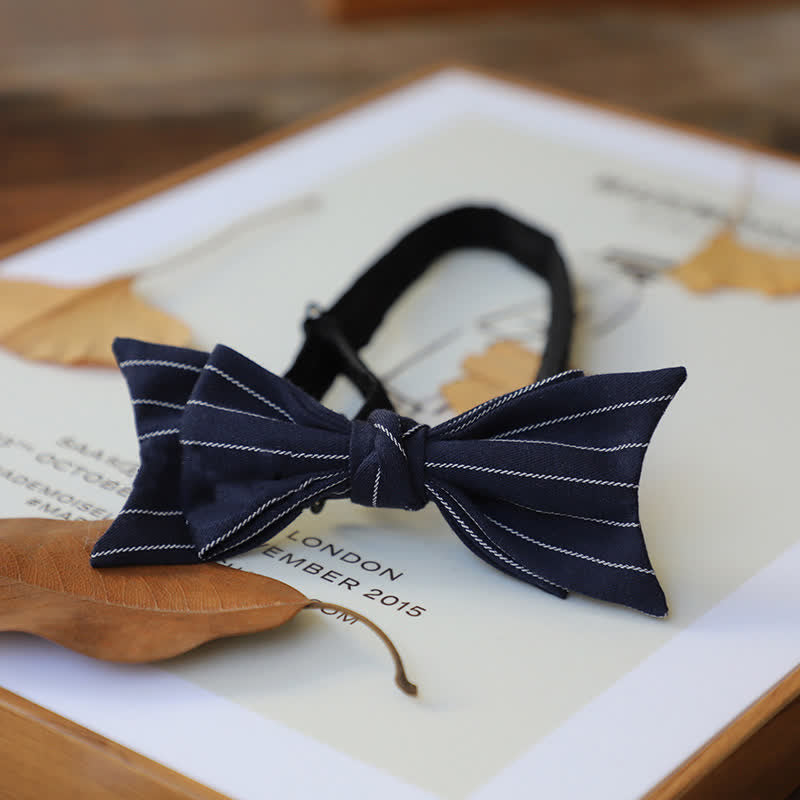Papillon da uomo con personalità stile stretto - Strisce blu scuro - image 7