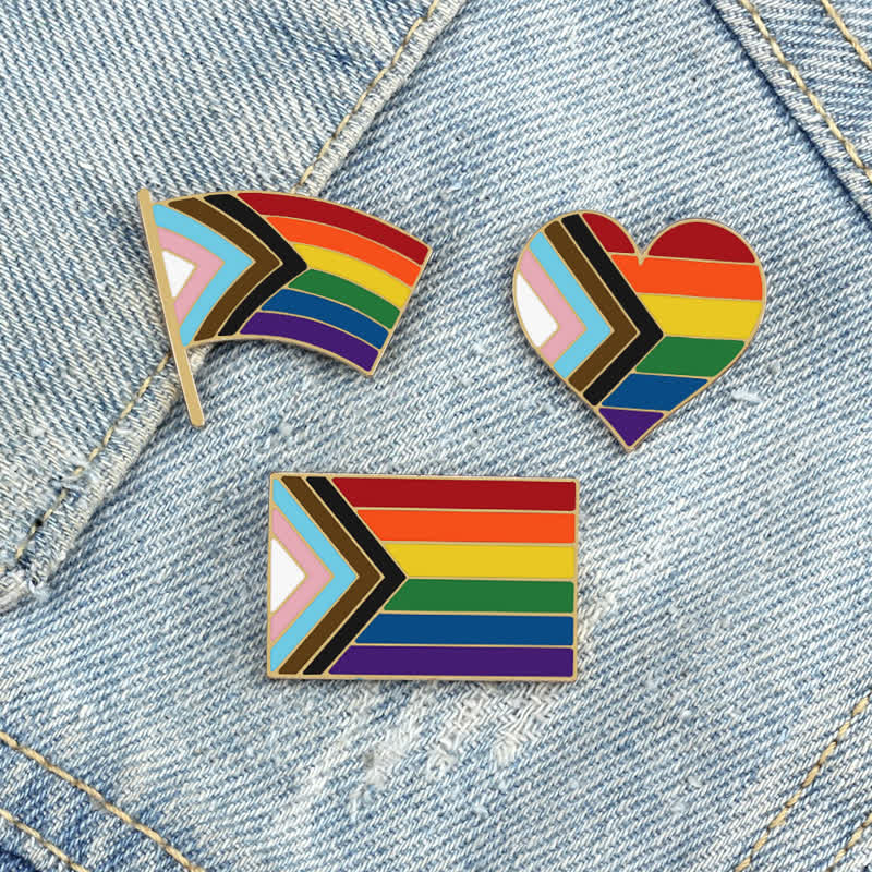 Spilla con bandiera arcobaleno "Show Your Pride" da 3 pezzi