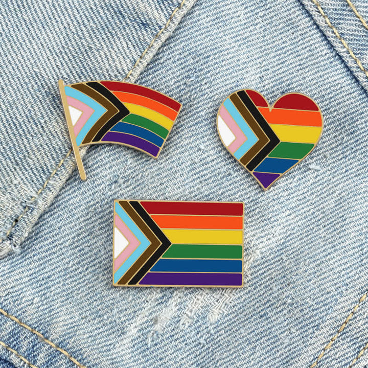 Spilla con bandiera arcobaleno "Show Your Pride" da 3 pezzi