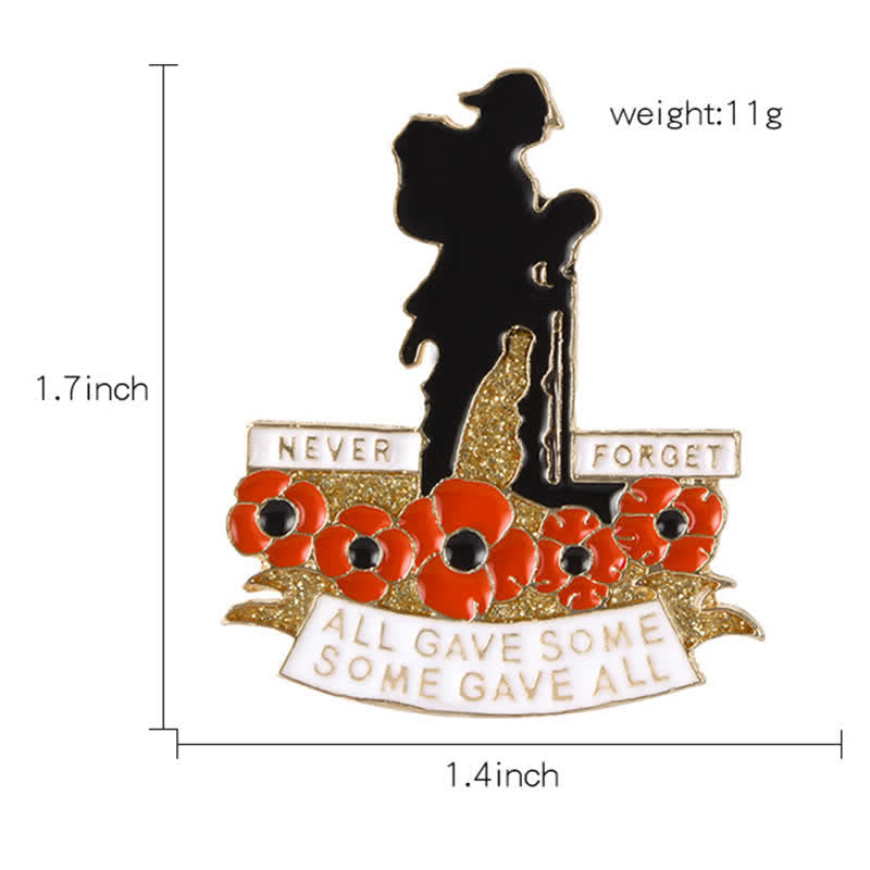 Spilla unisex commemorativa a forma di papavero, soldato britannico