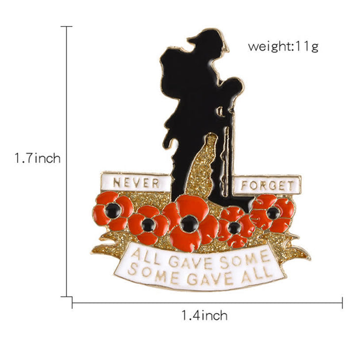 Spilla unisex commemorativa a forma di papavero, soldato britannico