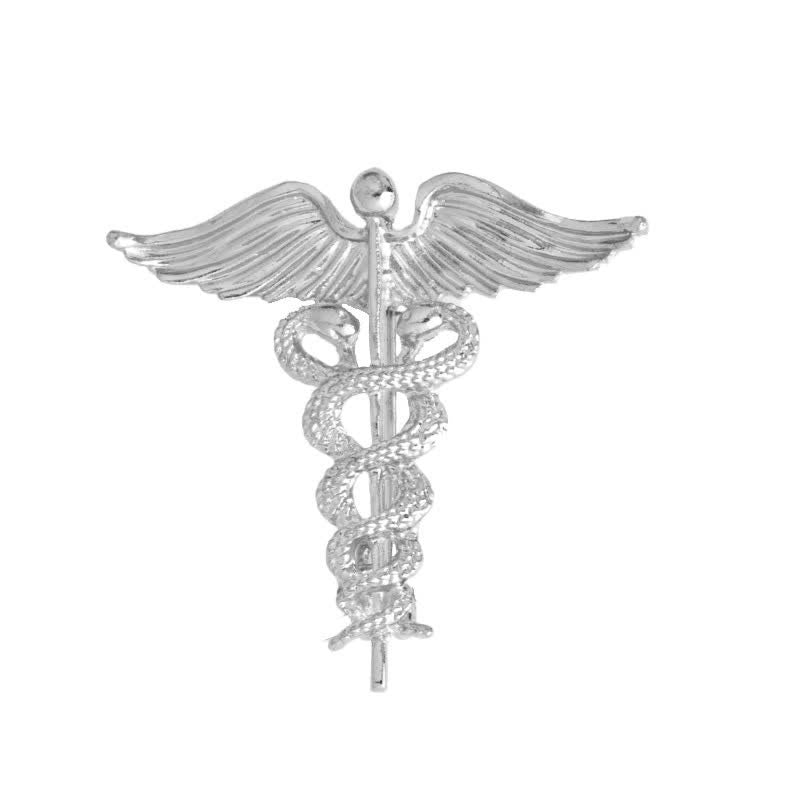 Spilla da uomo con doppio serpente Caduceo